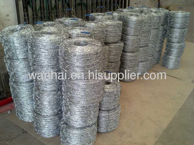 heavily galvanized barbed wire