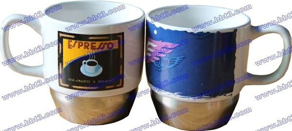 2013 new ceramic coffee mug with stainless steel base