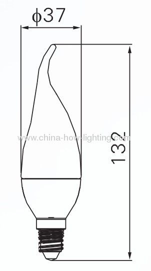 3W E14 Ceramic LED Bulb Candle Flame with 16pcs 2835SMD