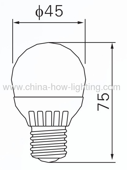 3W E14/E27 Ceramic LED Bulb with 18pcs 2835SMD