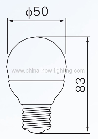 3W E27 Ceramic LED Bulb with 16pcs 2835SMD