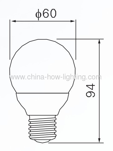 3W E27 Ceramic LED Bulb with 16pcs 2835SMD