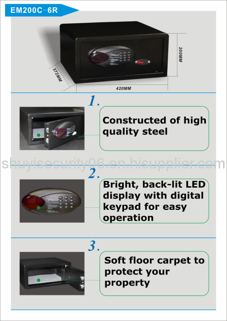 2012 top selling LED electronic hotel safe deposit box for laptop