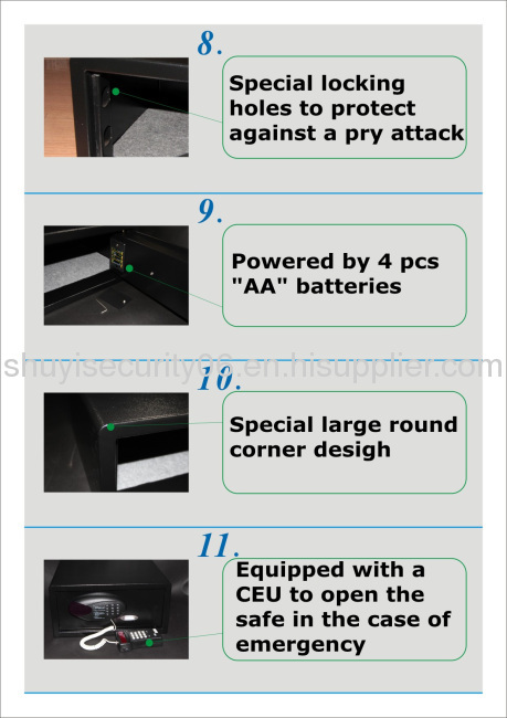 2012 top selling LED electronic hotel safe deposit box for laptop