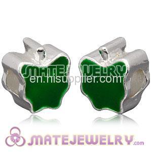 Wholesale St Patricks Day Green EnamelMetal european Shamrock Charm