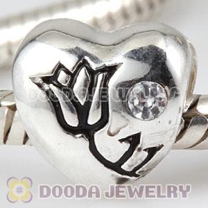 925 Sterling Silver european Heart Charm Beads For Valentines Day 