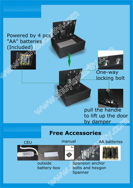 digital LED hotel hidden floor safe