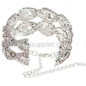 Cheap Trendy Costume Jewelry Bling Pave Crystal Chain Bracelet