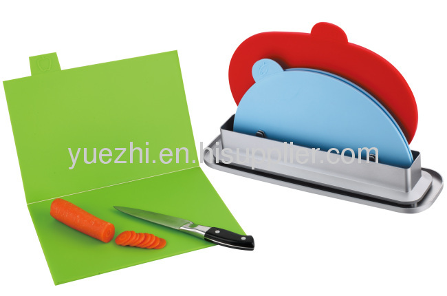 3pcs index chopping board with water pan (2pcs folding and 1pc un-folding)