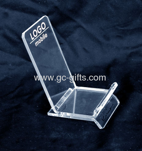 Acrylic mobile display stands with brochure holder at back