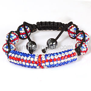 High Fashion British Flag Pave Beads Shamballa Bracelets UK Sale