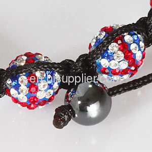 High Fashion British Flag Pave Beads Shamballa Bracelets UK Sale