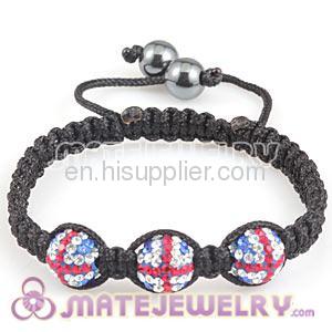 High Fashion British Flag Pave Beads Shamballa Bracelets UK Sale