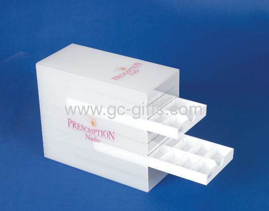 White acrylic drawer boxes