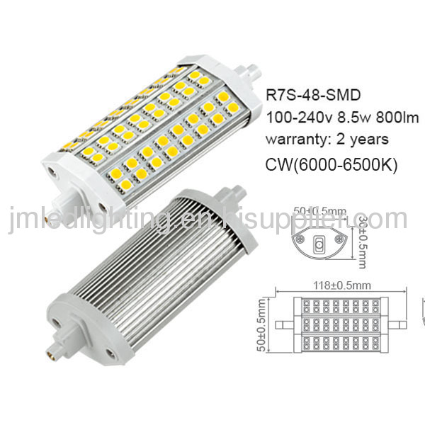 r7s led lamp 8.5w 800lm 118mm epistar smd5050