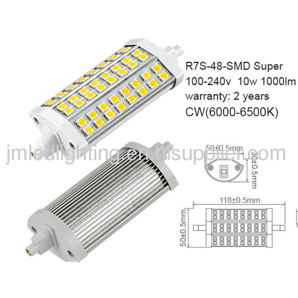 r7s led light 118mm 10w 1000lm super bright