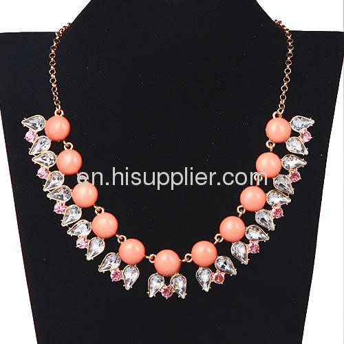 Fashion Costume Resin Crystal Bib Necklace Jewelry