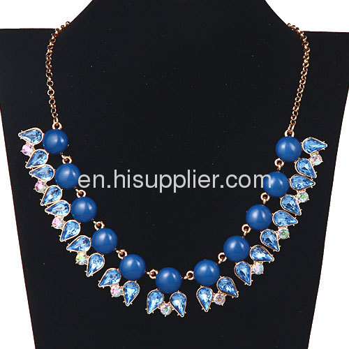 Fashion Costume Resin Crystal Bib Necklace Jewelry