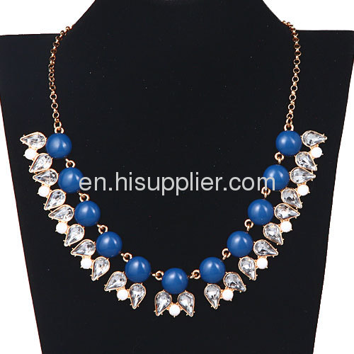 Fashion Costume Resin Crystal Bib Necklace Jewelry