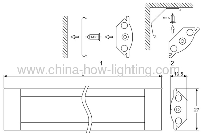 2.7w-10W LED Strip Cabinet LED Light with Multi-function choice