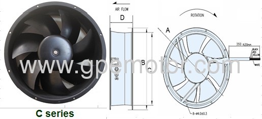 48V outdoor equipment room DC axial Fan for telecom use with low noise and low carbon