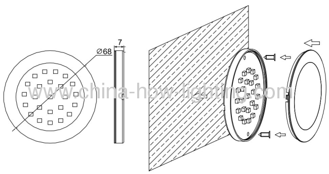 1.5W-2.8WFlat LED Downlight with 3528SMD