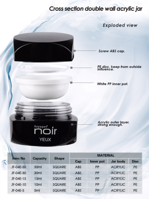 5ml 10ml 15ml 30ml 50ml Black Cosmetic Plastic Jars with Lids