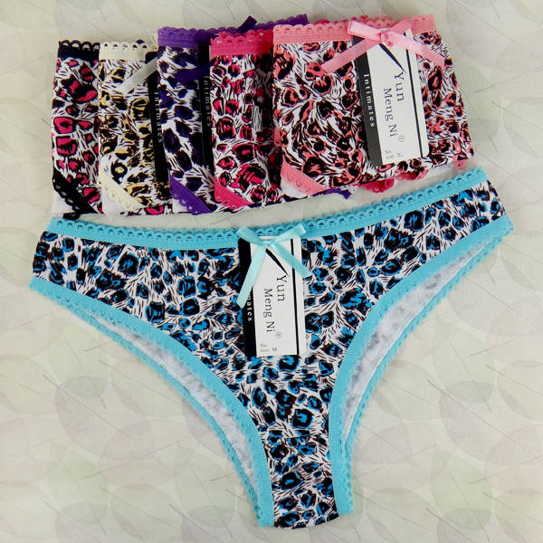 Leopard cotton bikini brief stretched cotton hipster underwear women panties hot lingerie