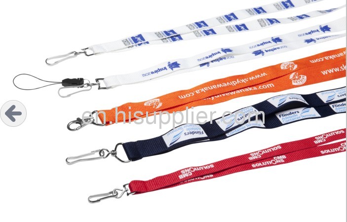 polyester ribbed style lanyards,silkscreen printed,