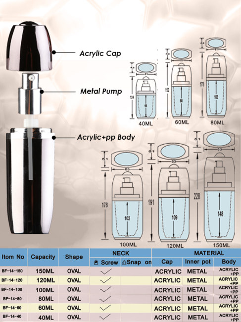 Acrylic Jar and Bottle Cosmetic Packaging