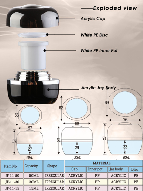 Acrylic Jar and Bottle Cosmetic Packaging