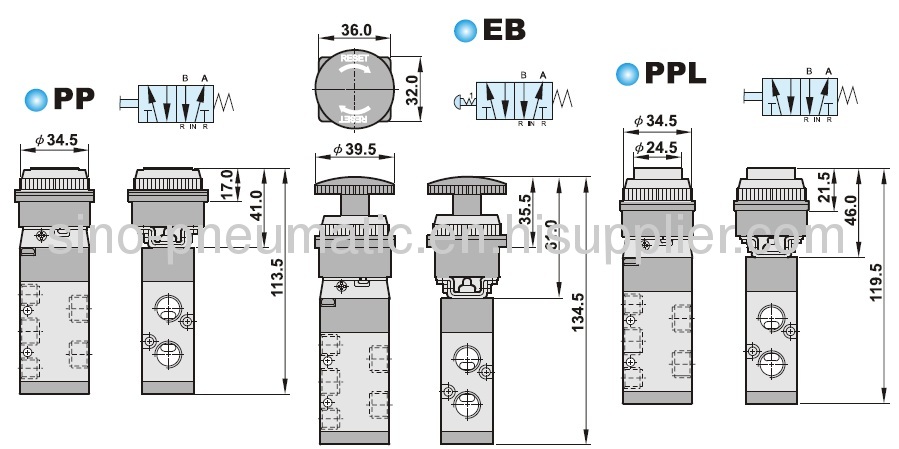 Shako MSV86522 5/2 way 1/8 1/4Mechanical Valves