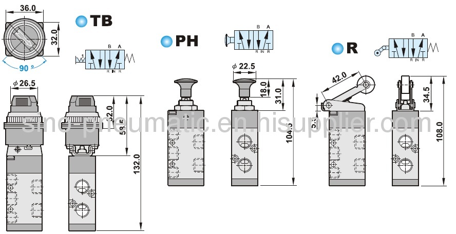 Shako MSV86522 5/2 way 1/8 1/4Mechanical Valves