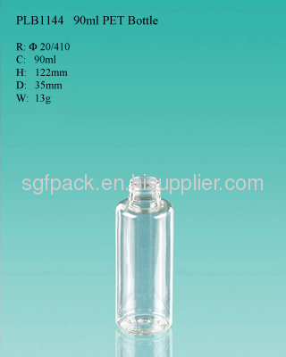 90ml PET bottle cosmetic package plastic container 20/410 neck size PP cap bottle