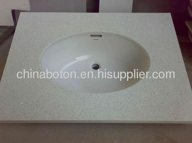 SGS artificial sparkling mirror particle quartz stone, acrylic solid surface for kichten countertop / bathroom vanitytop / tabletop