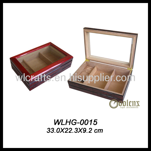 custom Cigar Packing Box with beveled glass top