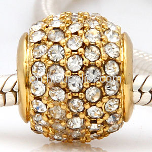 european Gold Plated Copper Pave Crystal Charm New Products For 2013 Wholesale