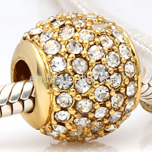 european Gold Plated Copper Pave Crystal Charm New Products For 2013 Wholesale