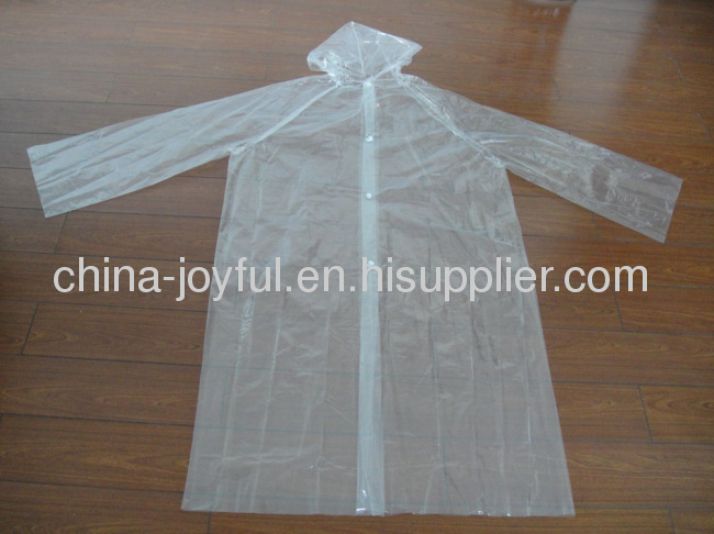 Disposable LDPE Raincoat with Button