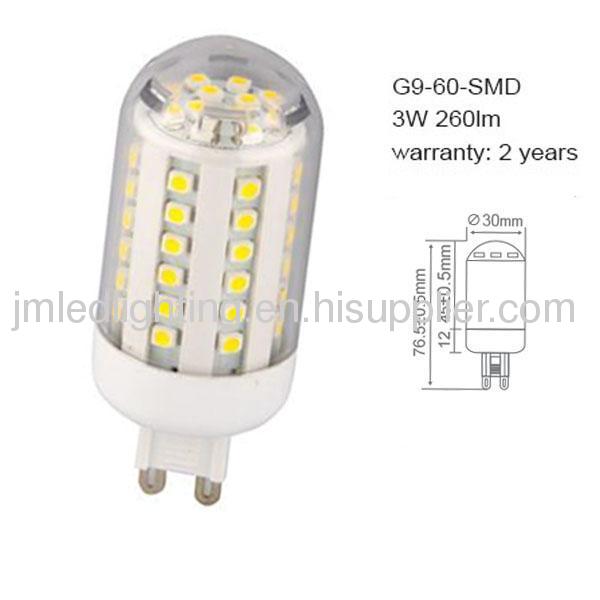 manufacturer 3w g9 led lights bulbs 260lm plastic