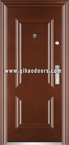 Security Exterior Decorative Steel Single Entry Doors 