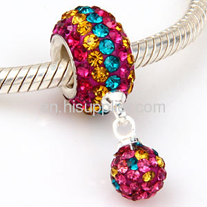 China Wholesale Dangle Swarovski Crystal european Charms Cheap