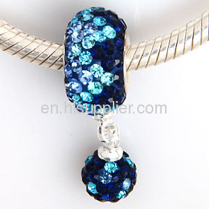 2013 New Arrival european Swarovski Crystal Dangle Charm Beads Wholesale