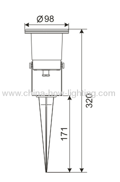 1W LED Garden Lamp IP67 Plug-in with 5mm Straw LED