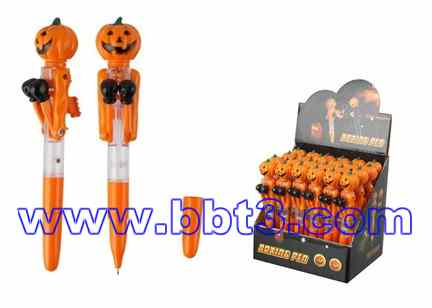 Pumpkin promotional ballpoint pen with lighting 