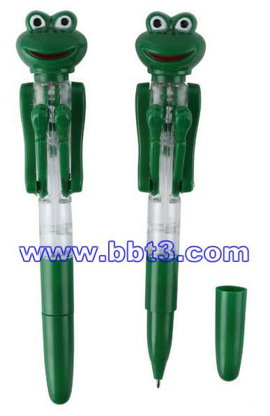 Funny promotional ballpen with frog header and lighting