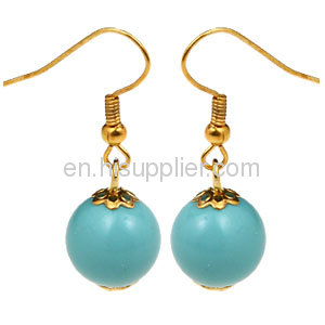  Turquoise Bead Dangle Earring,Fashion Earrings 2013 Wholeslae