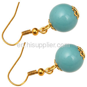  Turquoise Bead Dangle Earring,Fashion Earrings 2013 Wholeslae