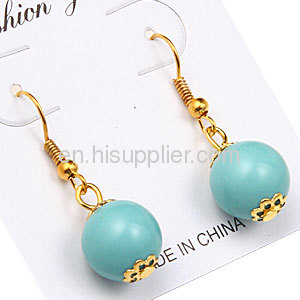  Turquoise Bead Dangle Earring,Fashion Earrings 2013 Wholeslae