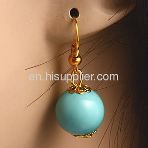  Turquoise Bead Dangle Earring,Fashion Earrings 2013 Wholeslae